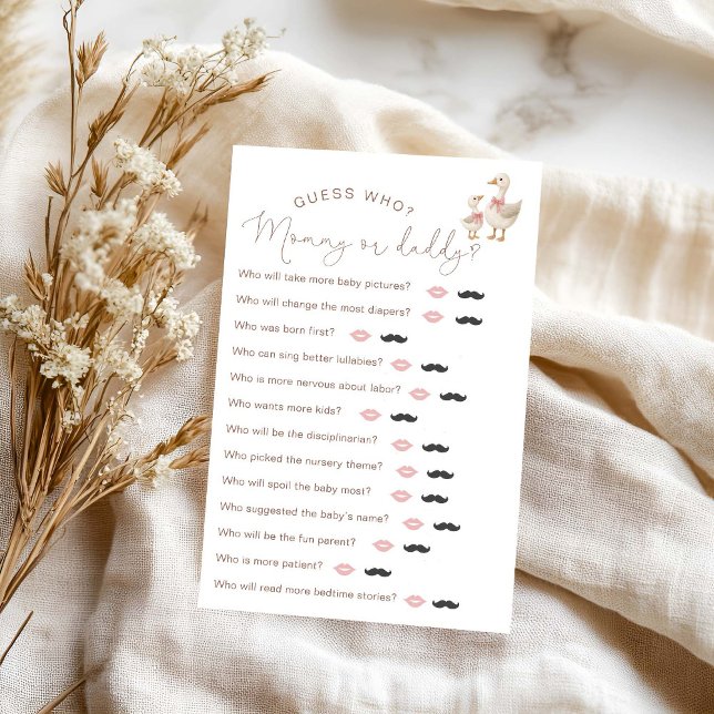 Silly Goose Baby Shower "Guess Who" Game (Creator Uploaded)