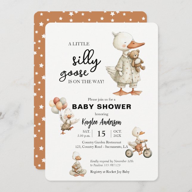 Silly Goose Baby shower Invitation (Front/Back)