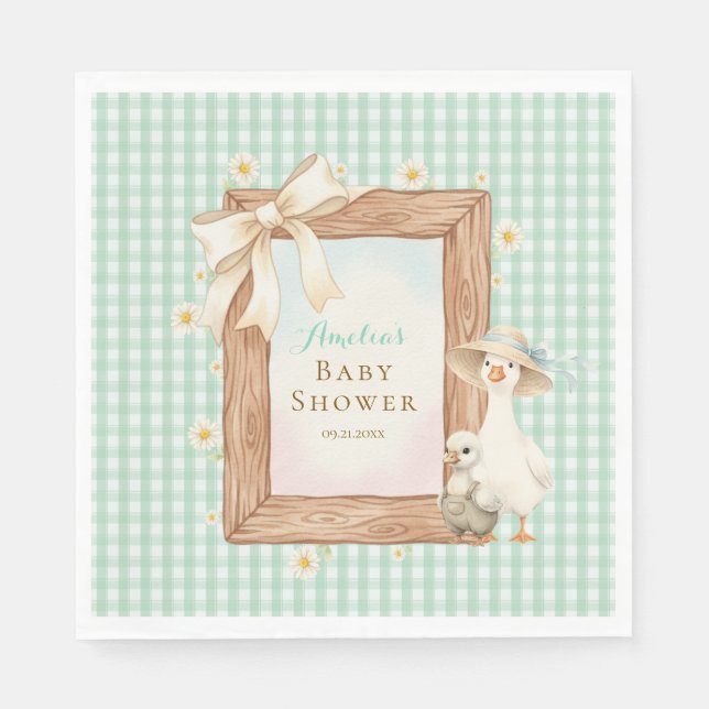 Silly Goose Baby Shower Paper Napkins (Front)