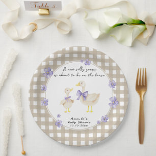 Silly Goose Baby Shower Paper Plate