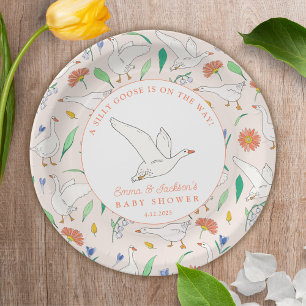 Silly Goose Baby Shower Party Paper Plate