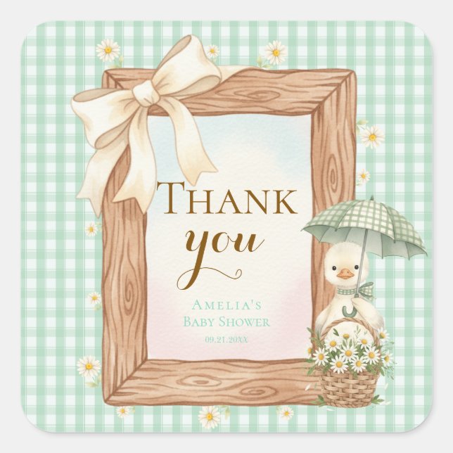 Silly Goose Baby Shower Thank You Sticker (Front)