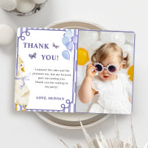 Silly Goose Birthday Party Photo Thank You Card 