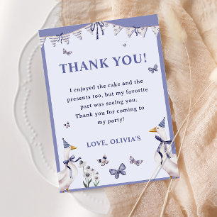 Silly Goose Birthday Party Thank You Card 