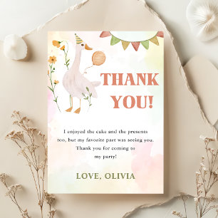 Silly Goose Birthday Party Thank You Card 