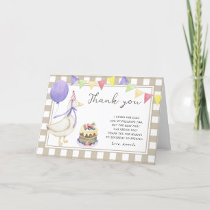 Silly Goose birthday party thank you Card