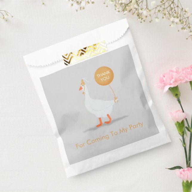 Silly Goose Birthday Thank You Grey and Yellow Favour Bag (Sealed)
