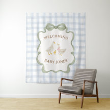 Silly Goose Blue Baby Shower Banner