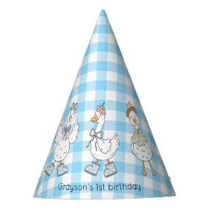 Silly Goose Blue Birthday Party Hat