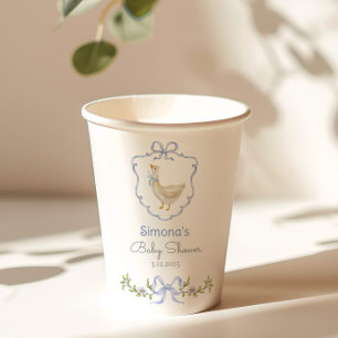 Silly Goose Blue Bow baby boy shower Paper Cups