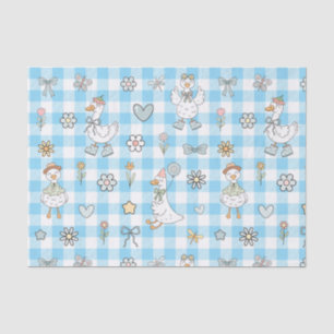 Silly Goose Blue Gingham Birthday Tissue Paper
