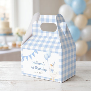 Silly Goose Blue Gingham Boy Birthday Favour Box