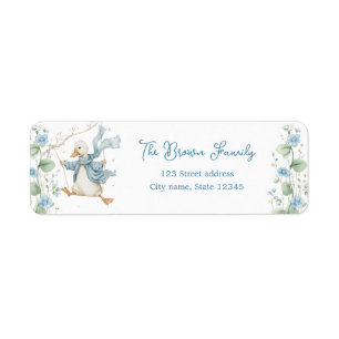 Silly Goose Blue Return Address Label