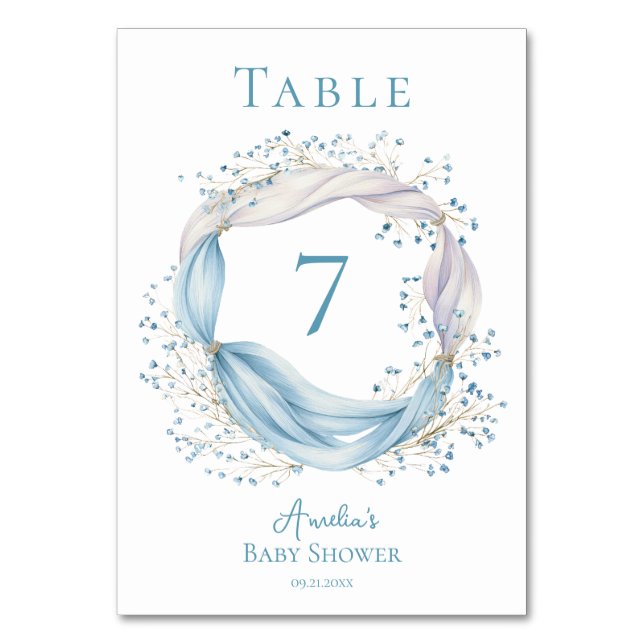 Silly Goose Blue Ribbon Table Card (Front)