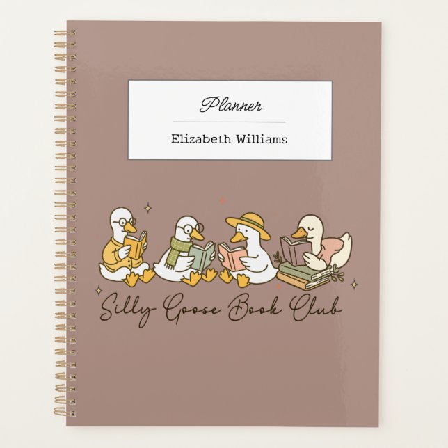 Silly Goose Book Club Cute Goose-Themed Daily  Planner (Front)