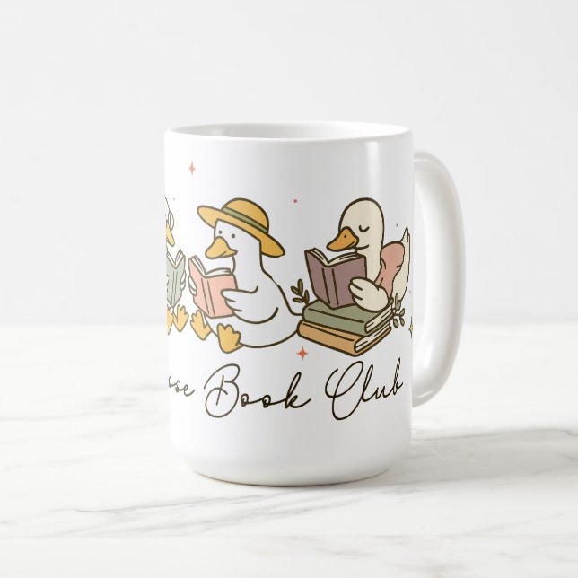 Silly Goose Book Club Reading  Coffee Mug (Front Right)