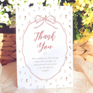 Silly Goose Bow Wildflower Baby Shower Thank You Card