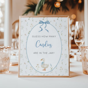 Silly Goose Boy Baby Shower Candy Guessing Game  Poster