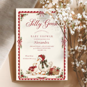 Silly Goose Christmas Baby Shower Invitation