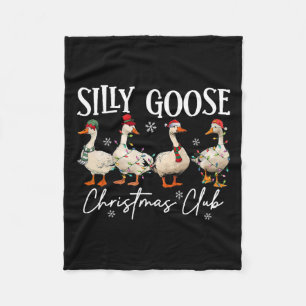Silly Goose Christmas Club Funny Christmas Lights  Fleece Blanket