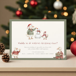 Silly Goose Christmas Snowman Watercolor Holiday Card