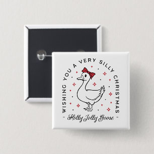Silly goose Christmas wishes preppy coquette 15 Cm Square Badge