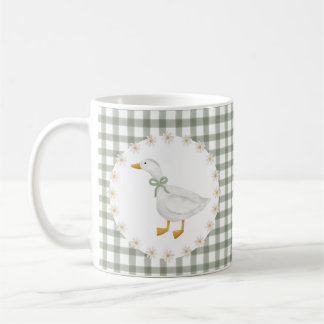 Silly Goose Cottagecore Green Gingham Baby Shower Coffee Mug