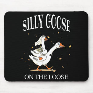 Silly Goose Couple On The Loose Wedding Fun Mouse Pad