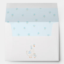 Silly Goose Cute Elegant Blue Floral Baby Shower