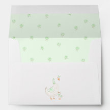 Silly Goose Cute Elegant Green Floral Baby Shower