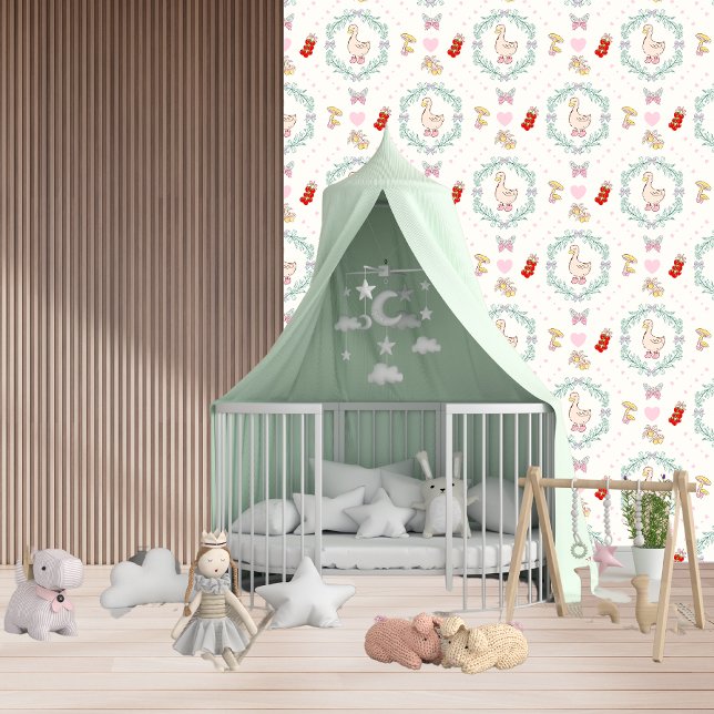 Silly Goose Cute Geese Pink Hears Baby Girl  Wallpaper (Creator Uploaded)