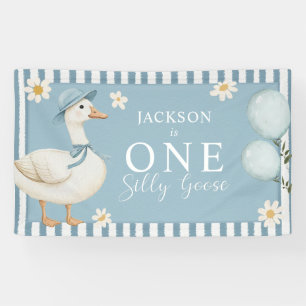 Silly Goose Daisy Boy 1st Birthday Party Banner