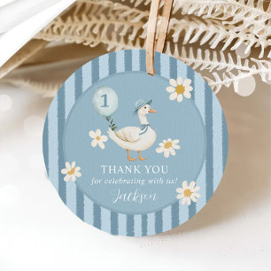 Silly Goose Daisy Boy 1st Birthday Party Favour Tags