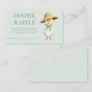 Silly Goose Diaper Raffle Sage Baby Shower Enclosure Card