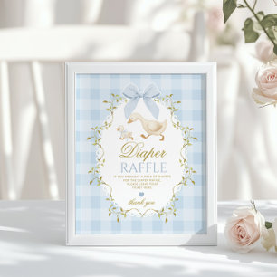 Silly Goose Diaper Raffle Sage Green Whimsical Poster