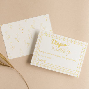 Silly Goose Drawn Gender Neutral Diaper Raffle Enclosure Card