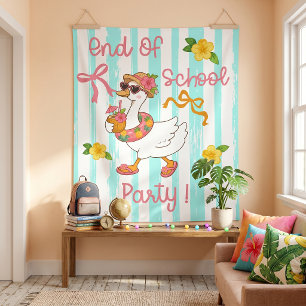 Silly Goose End Of School Party Stripes Tapestry