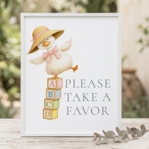Silly Goose Favours Sign Grey Baby Shower