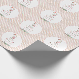 Silly Goose First Birthday Brown Wrapping Paper