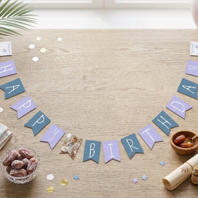Silly Goose First Birthday Bunting Banner Lavender (Creator Uploaded)