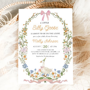 Silly Goose Floral Baby Shower Invitation