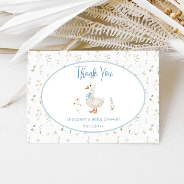 Silly Goose Floral Elegant Baby Shower Thank You Card (Creator Uploaded)