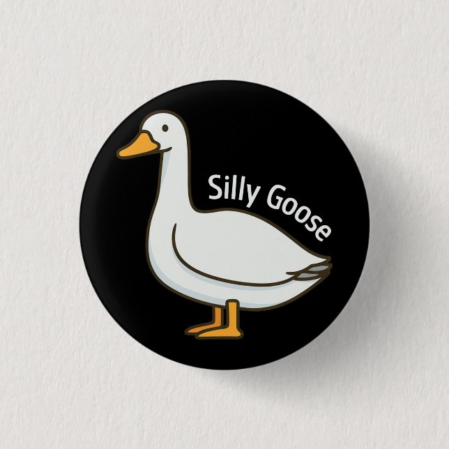 Silly Goose Funny Cartoon Goose 3 Cm Round Badge (Front)