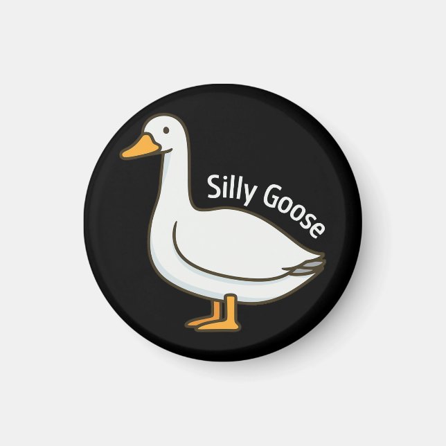 Silly Goose Funny Cartoon Goose Magnet (Front)