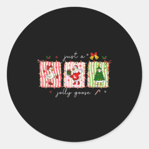 Silly Goose Funny Christmas  Classic Round Sticker