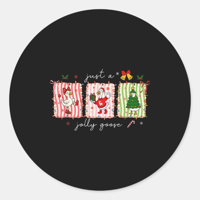 Silly Goose Funny Christmas  Classic Round Sticker (Front)
