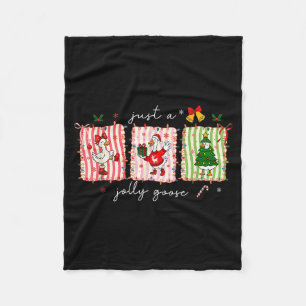 Silly Goose Funny Christmas Fleece Blanket