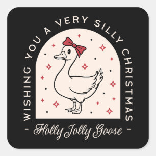 Silly goose funny farm animal Christmas Square Sticker