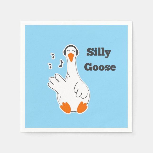 Silly goose, Funny Goose, Goose Lover Napkin (Front)