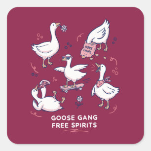 Silly Goose Gang Funny Goose Shirt Square Sticker